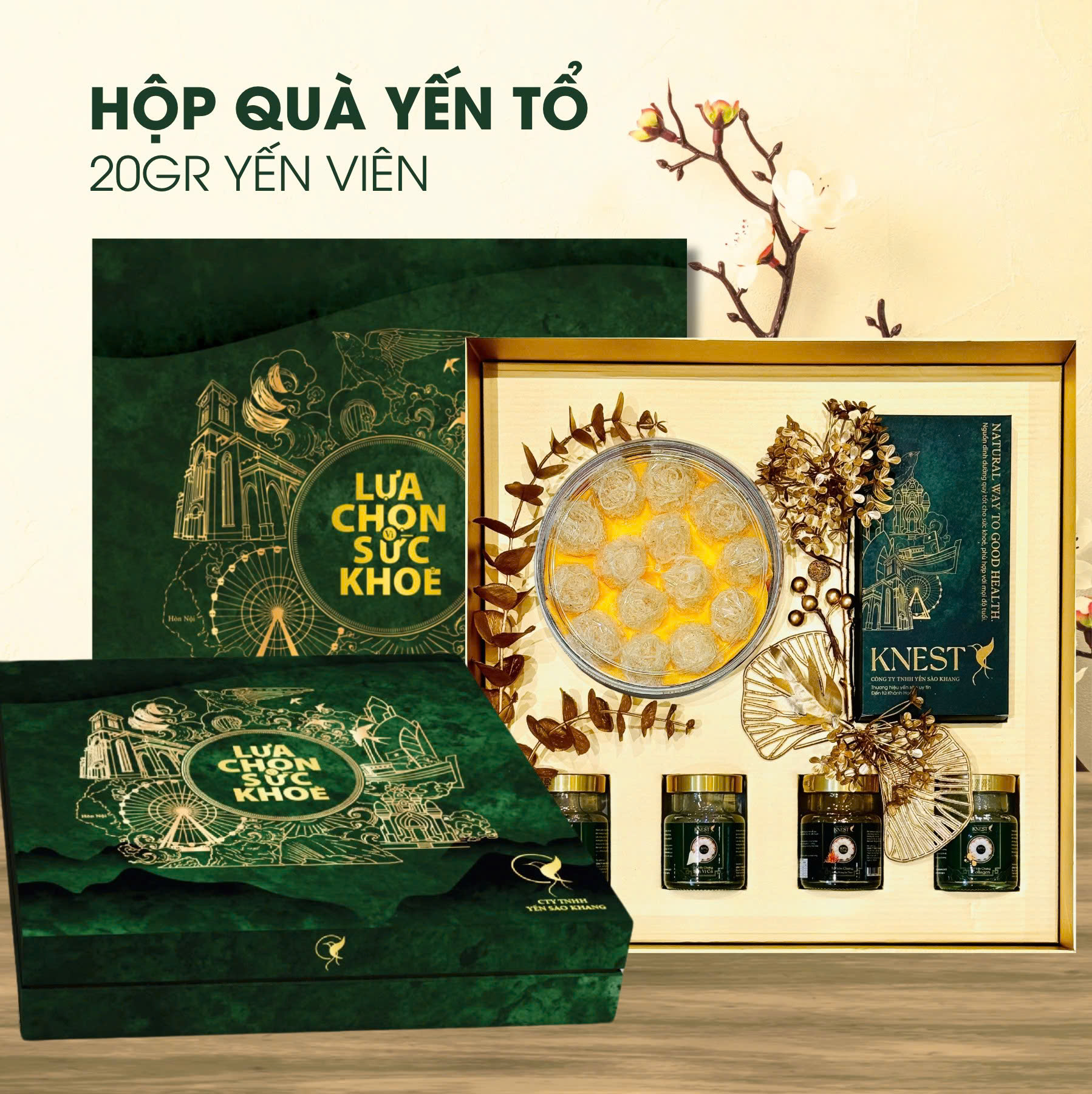Hộp quà Yến tổ - 20 Gram Yến Hoa Hồng