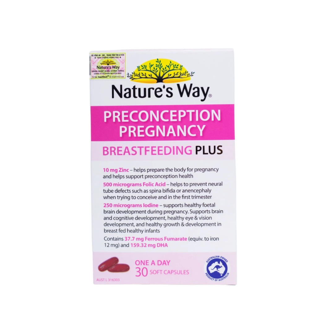 Nature's Way PreConception Pregnancy Breastfeeding Plus- Bổ sung vitamin tổng hợp cho bà bầu