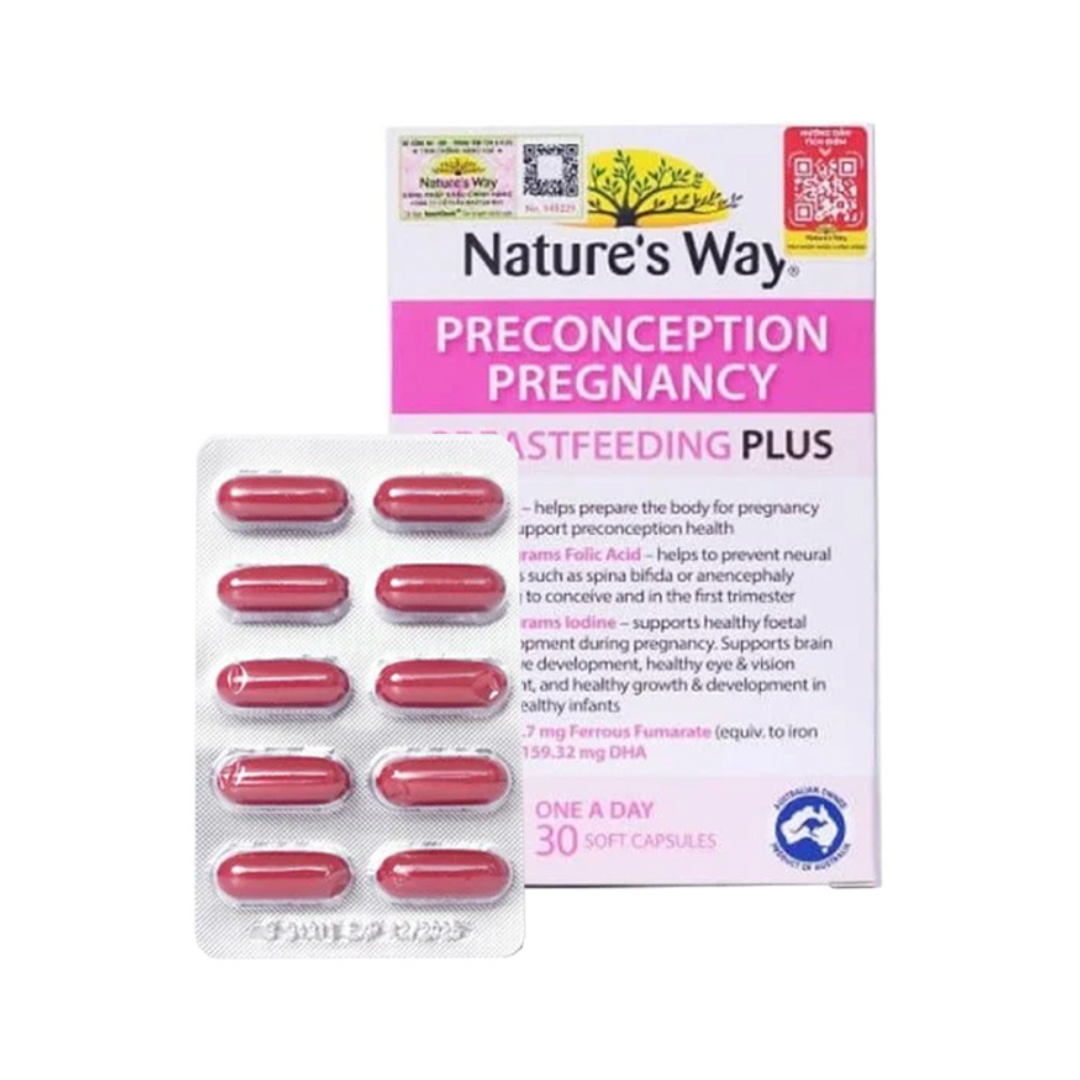 Nature's Way PreConception Pregnancy Breastfeeding Plus- Bổ sung vitamin tổng hợp cho bà bầu