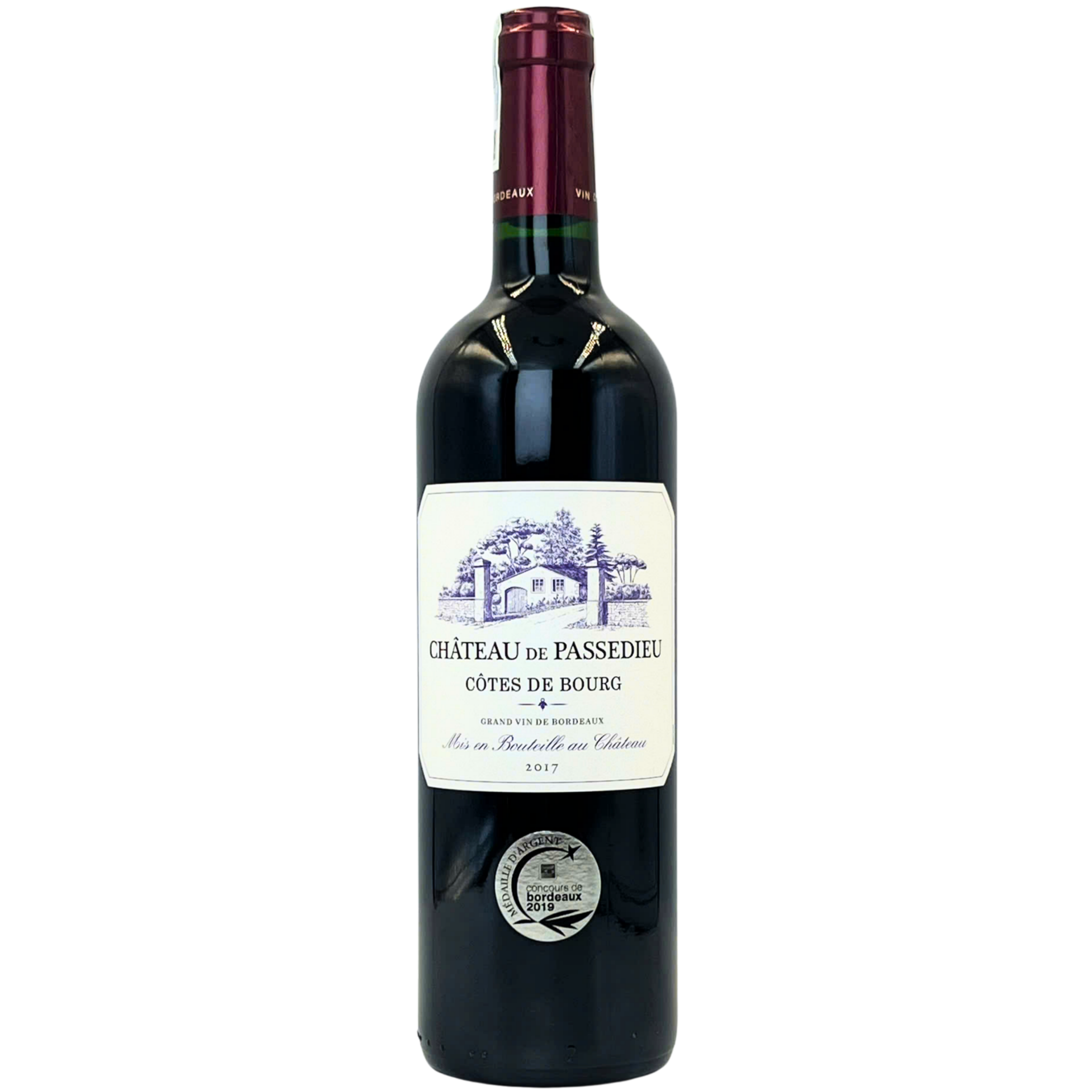 Rượu vang đỏ Chateau De Passedieu Cotes De Bourg A.O.C, Nồng Độ: 13.5%, Dung Tích: 750m