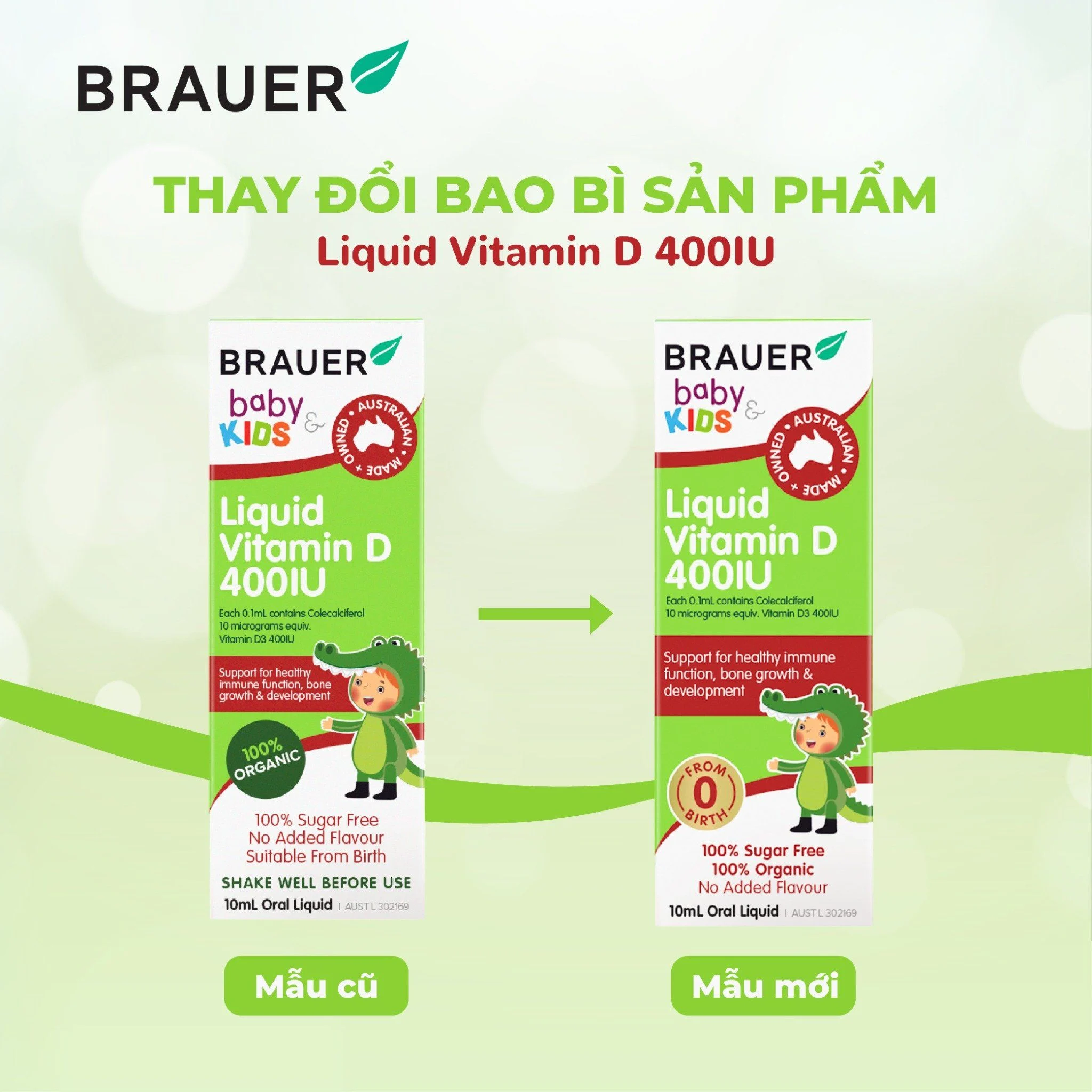TPBVSK Cho Bé bổ sung Vitamin D 400IU Brauer 10ml